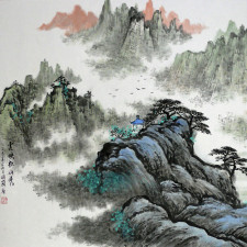 Chinesische Landschaftsmalerei "Heiliger Berg"