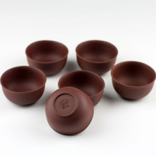 Chinesische Teetassen Ton, Yixing-Ton Teeschalen-Set 6-teilig