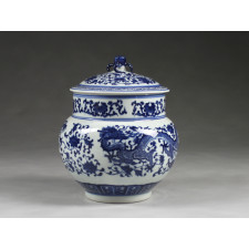 Chinesische Vase "Drache" Deckelvase Porzellan