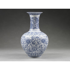 Chinesische Vase Porzellan Keramik "Pfingstrose" matt