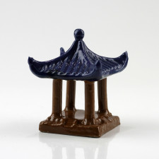 Keramikfigur Pavillon, asiaitische Pflanzen-Deko