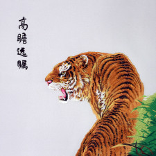 Stickbild Tiger, chinesisches Tiger-Stoffbild