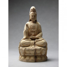 Holzskulptur Guan-Yin "Die Göttin der Barmherzigkeit", Kwan Yin 
