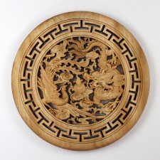 Holz-Wandbild "Drache und Phönix"