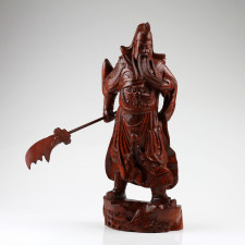 Holzskulptur "General Guan Yu", Holzschnitzerei, chinesische Holzkunst