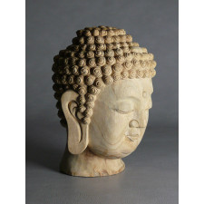 Holzskulptur "Kopf des Amitabha" Adibuddha
