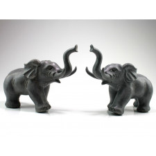 Steinfigur Glückselefantenpaar