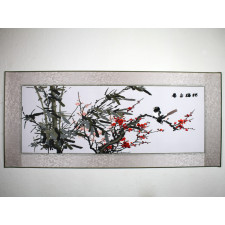 Stickbild "Bambus und Pflaumenblüte"