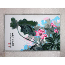 Stickbild Chinesische Blumen "Rosa Lotos"