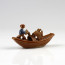 Bonsaifigur Dschunke, chinesisches Miniatur-Fischerboot Keramik