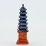 Bonsai-Figur Pagode, quadratisch - handgefertigte Keramik