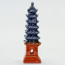 Bonsai-Figur Pagode, quadratisch - handgefertigte Keramik