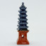 Bonsai-Figur Pagode, quadratisch - handgefertigte Keramik