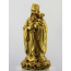 Glücksgott Fu Xing, goldfarbene Messingfigur