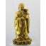 Glücksgott Fu Xing, goldfarbene Messingfigur
