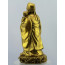 Glücksgott Fu Xing, goldfarbene Messingfigur