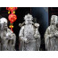 Fu Lu und Shou Metall-Figuren Set Sanxing Messing silberfarben