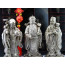 Fu Lu und Shou Metall-Figuren Set Sanxing Messing silberfarben