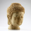 Kopf des Buddha Amitabha aus Holz