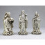 Fu Lu und Shou Metall-Figuren Set Sanxing Messing silberfarben