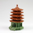 Chinesische Keramik-Pagode quadratisch, Bonsai Garten-Deko