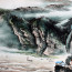 Landschaftsmalerei "Küstennebel", chinesische Tuschemalerei