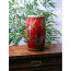 Chinesische Trommel "Schmetterling", rot Holz mit Messing Beschlag