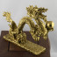 Chinesischer Drache "Wolkendrache mit Drachenperle" Messing-Figur