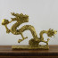 Chinesischer Drache "Wolkendrache mit Drachenperle" Messing-Figur