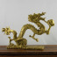 Chinesischer Drache "Wolkendrache mit Drachenperle" Messing-Figur