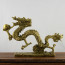 Chinesischer Drache "Wolkendrache mit Drachenperle" Messing-Figur
