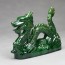 Chinesischer Drache Keramik-Figur grün mit Drachenkugel