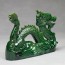 Chinesischer Drache Keramik-Figur grün