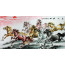 Rollbild "8 Pferde", chinesisches Wandbild Querformat