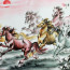 Rollbild "8 Pferde", chinesisches Wandbild Querformat