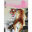 Chinesisches Tiger-Bild aus Stoff, Stickbild