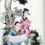 Chinesisches Wandbild "Malerei", Porzellanbild Vier Künste