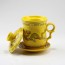 Deckeltasse mit Unterteller Porzellan