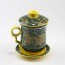 Deckeltasse mit Unterteller Porzellan