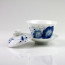 Teetasse Porzellan blau-weiß mit Deckel