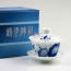 Gaiwan "Blauer Lotus" Teezeremonie, chinesische Deckeltasse handbemalt