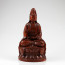 Holzstatue Kwan Yin auf Lotusthron