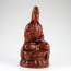 Kuanyin Figur aus Holz, mahagonifarben lasiert