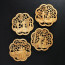 Holzbilder Set "Vier Künste", Wandornamente Holz