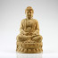 Holzskulptur Buddha Amitabha, chinesische Holzfigur