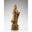 Holzskulptur "Guan Yin mit Lotus", chinesische Holzfigur Kwan Yin