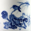 Vogel auf Lotoszweig, Porzellan blau-weiß handbemalt
