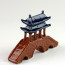 Keramik-Figur Pavillon-Brücke, asiatische Garten-Deko