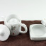 Porzellan Teekanne mit Teeschalen, Teedose mit Aromaschutzdeckel
