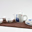 Tragbares Reise-Teeset und Teeservice blau-weiß, Teezeremonie